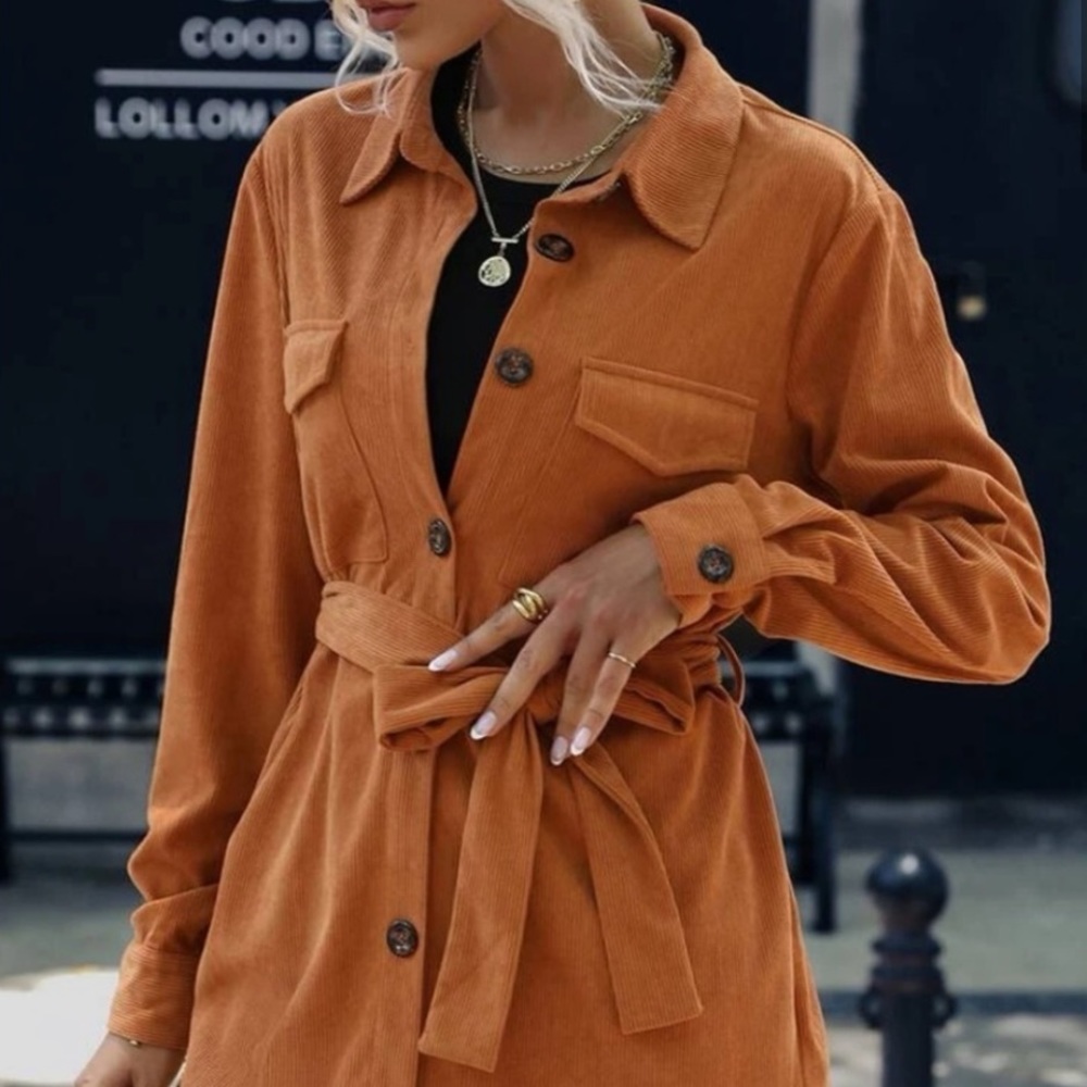 COPY - New orange corduroy shacket jacket